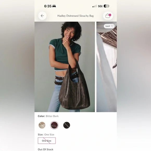 Free People Hadley Distressed Slouchy Bag - Picture 2 of 9